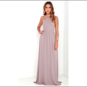 Lulu’s ‘Air of Romance’ Taupe Maxi Dress